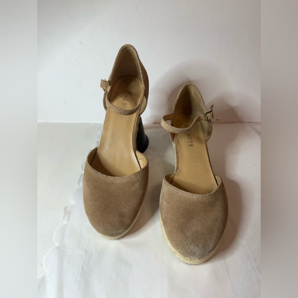 Talbots Lyndsey D’Orsay Suede Wedge Espadrilles - Picture 2 of 6